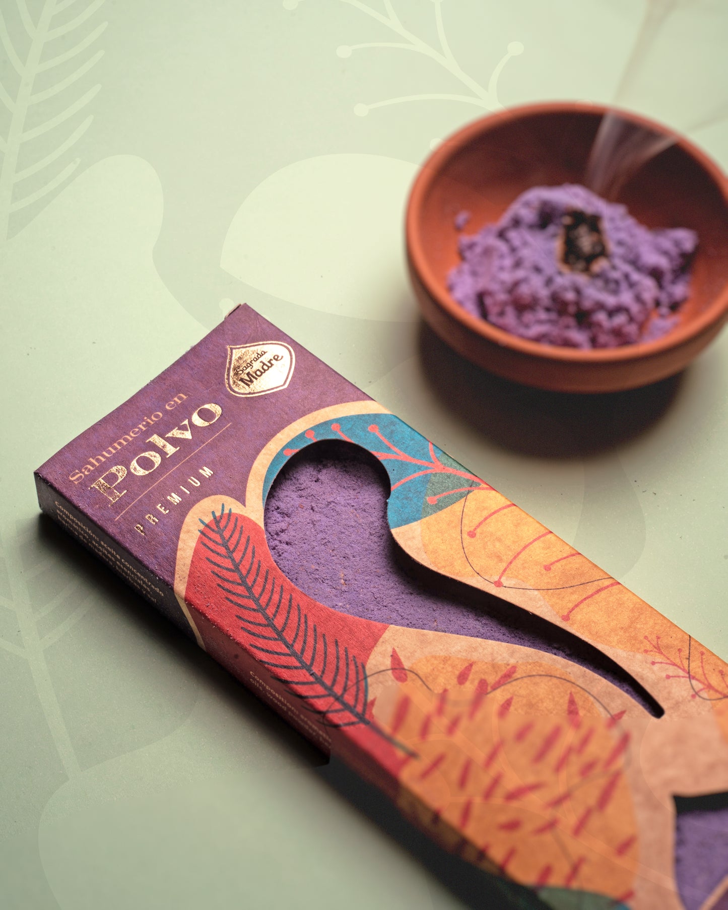 Sahumerio en Polvo Lavanda con Flores de Lavanda- Sagrada Madre