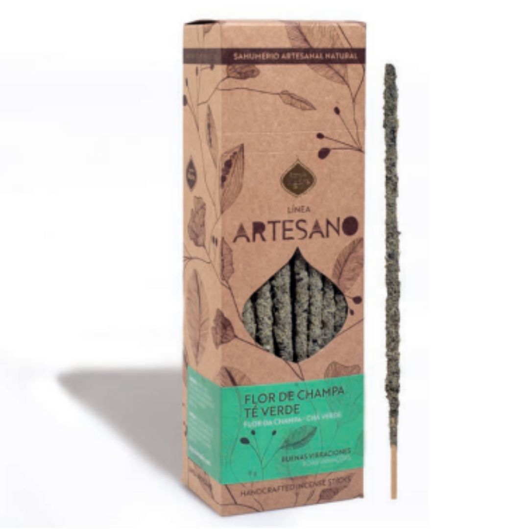 Sahumerio Artesano Té Verde con Flor de Champa
