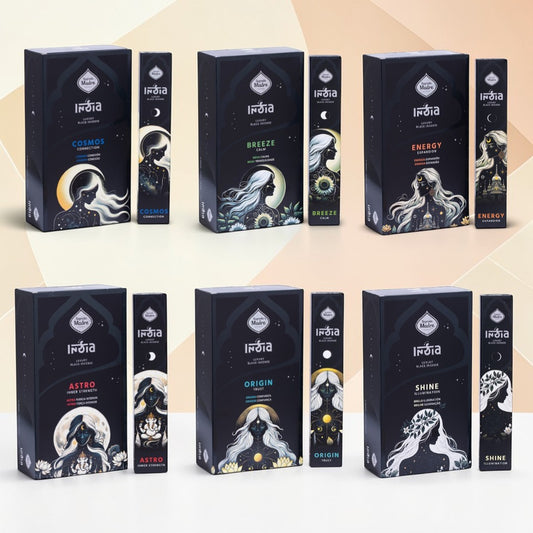 Pack India Black MIX Energía – 6 Aromas Box Sahumerios Sagrada Madre (576 Varillas)