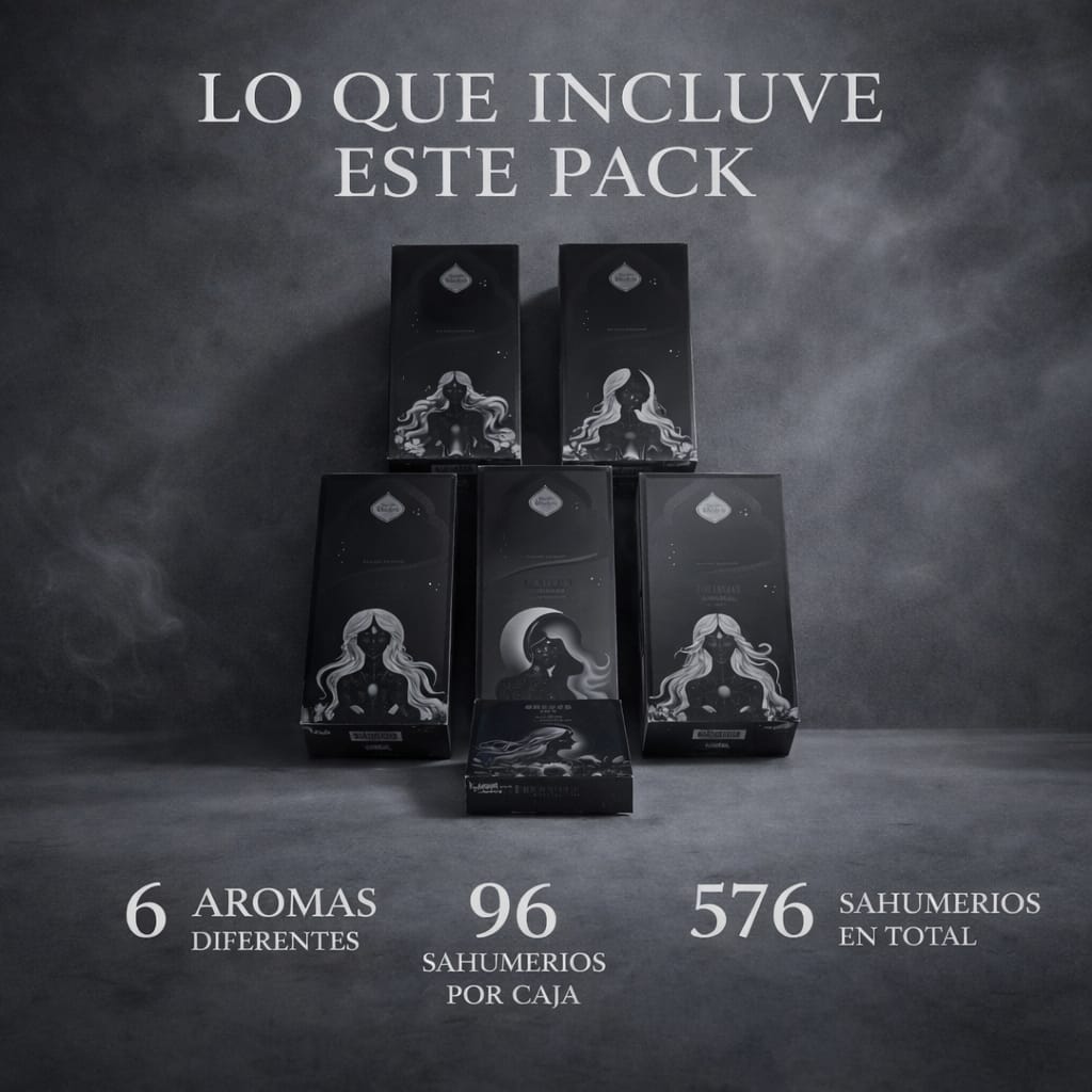 Pack India Black MIX Místico – 6 Aromas BOX Sahumerios Sagrada Madre (576 Varillas)