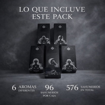 Pack India Black MIX Místico – 6 Aromas BOX Sahumerios Sagrada Madre (576 Varillas)