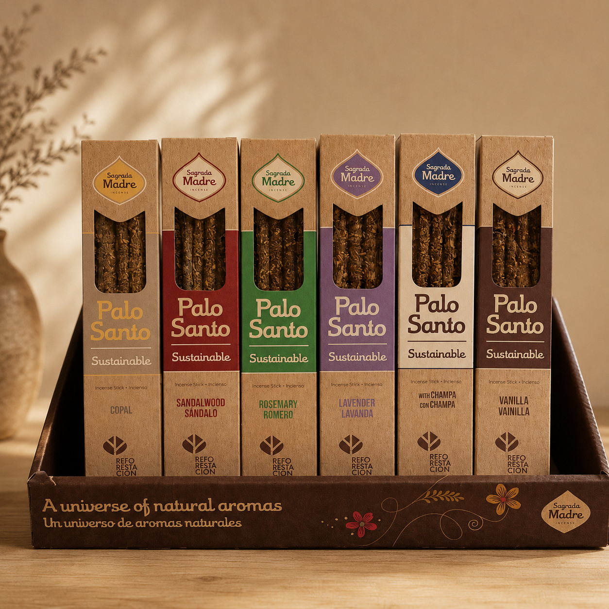 Pack Mayorista Sahumerios Linea Palo Santo 25 Unidades