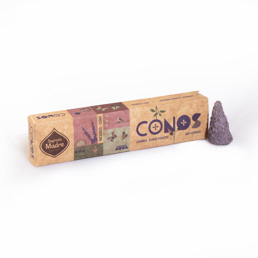 Sahumerio en Conos Lavanda y Flores Violetas